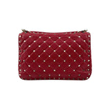 Valentino Red Leather Rockstud Spike Small Crossbody Bag