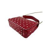Valentino Red Leather Rockstud Spike Small Crossbody Bag