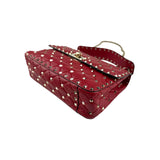 Valentino Red Leather Rockstud Spike Small Crossbody Bag