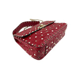 Valentino Red Leather Rockstud Spike Small Crossbody Bag
