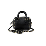 valentino black leather rockstud crossbody bag back