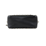 valentino black leather rockstud crossbody bag bottom