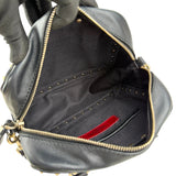 valentino black leather rockstud crossbody bag inside