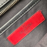 valentino black leather rockstud crossbody bag inside pocket detail