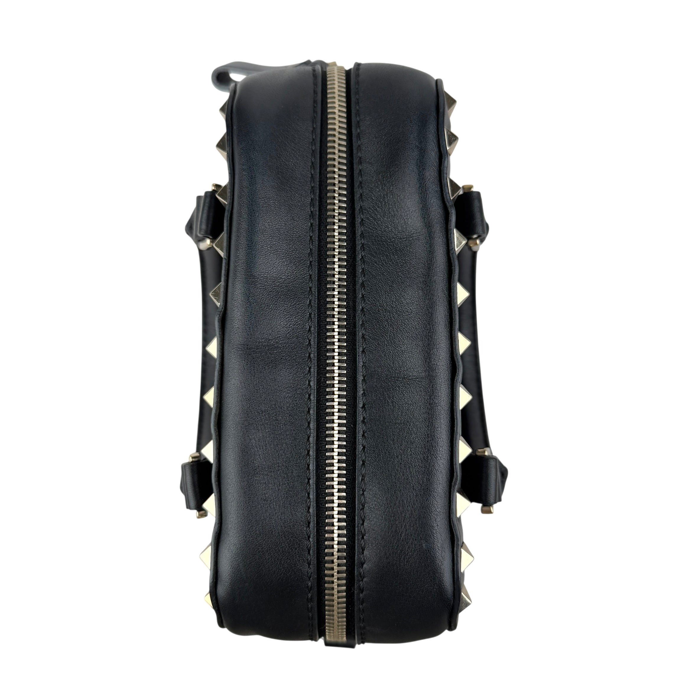 valentino black leather rockstud crossbody bag top