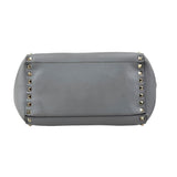 valentino grey leather rockstud trapeze handbag bottom