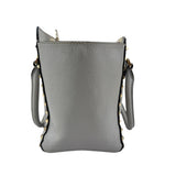 valentino grey leather rockstud trapeze handbag right